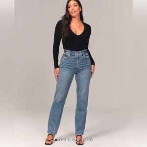 Curve Love 90s Ultra High Rise Straight Jeans Medium wash Size 0/25 short